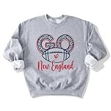 New England Game Day Retro GO Leopard Print Graphic - Vintage Gameday Fan Apparel - Casual Regional Gift Pullover (US, Alpha, X-Large, Regular, Regular) Sport Grey
