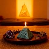 Pyramid Shape Healing Scented Candle,Eye of Providence Purify Spiritual Soy Wax Essential Oil Chakra Aroma Candle for Wedding Anniversaries Birthday Holiday Gift,Prefect for Meditation Relief-Blue