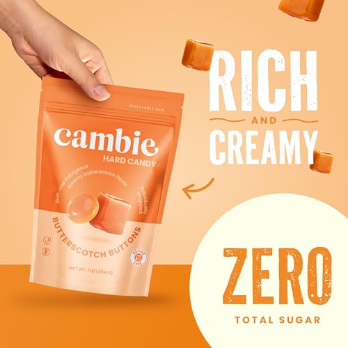 Image of Cambie Sugar Free Butterscotch Hard Candy Individually Wrapped - 1 lb