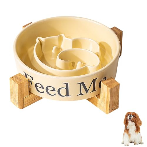 SEATOGEM Comedero Cerámica para Gato, Comedero Perro Antivoracidad, Antideslizante Comedero Gato Eelevado para Agua y Comida, Adecuado para Gatos y Perros pequeños