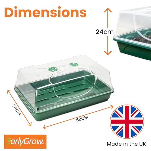 EarlyGrow MPL50030/P Large Propagator with Shatterproof Lid 58 x 38 x 26 Centimetres - Green