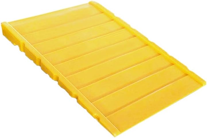 Modular Oil Drum Spill Containment Pallet, Stackable Grating Tray with Drain & Forklift Pockets, 19.3x14.0x3.7 in, Heavy-Duty Industrial Spill Platform (Yellow, 1 PC)