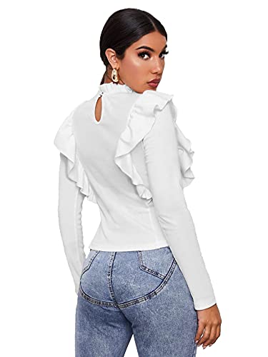 Hauts pour femmes KULIA blanc grande taille chic