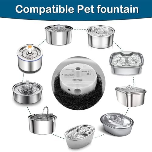 Fuente de agua para mascotas con interfaz USB y motor silenciado miniatura 2