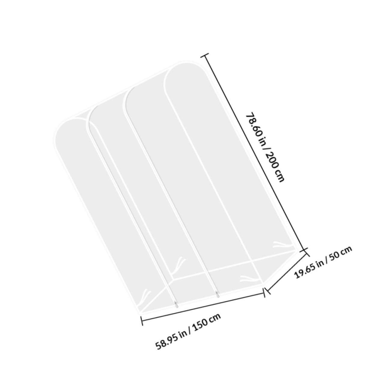 Garneck Funda Transparente para Perchero 200x50x150 Cm, Protector Antipolvo para Ropa, Funda para Armario, Bolsa para Cubrir Camisas y Trajes, Almacenamiento Doméstico