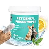 Picture of Nurhome Dog Teeth Dental Finger Wipes for Dogs & Cats No-Rinse Dog Finger Toothbrush Dog Plaque & Tartar Prevention with Brushing Beads Dog Breath Freshene 50pcs