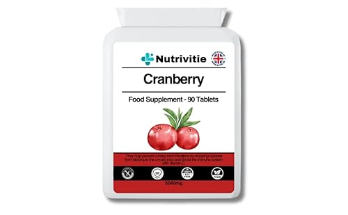 Cranberry Tablets for Urinary Infections 5040mg – 90 High Strength Vegan Cranberry Capsules | UTI Tablet for Women & Men | Bladder Control Tablets for Men & Urinary Tract Health Support | Non-GMO