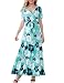 Aphratti Women's Bohemian Short Sleeve V neck Long Beach Wrap Maxi Dress