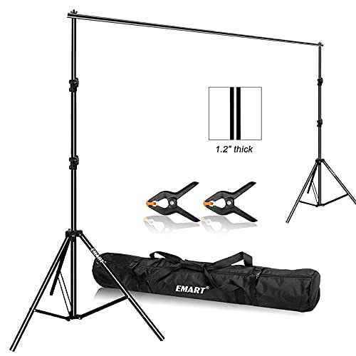 EMART Photo Video Studio 9.2 x 10ft Heavy Duty Background Stand Backdrop Support System Kit with Carry Bag for Photography