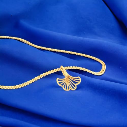 Image of P.C. Chandra Jewellers 14K Gold Pendant (without chain) With Ginkgo Leaf Design For Women - 0.15 Gram
