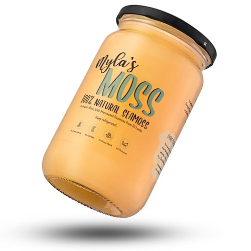 Mylas Moss Organic Sea Moss Gel 340g Wildcrafted & Made in The UK Pure Irish Moss for Immunity Gut Health & Skin Vegan Non-GMO No Fillers