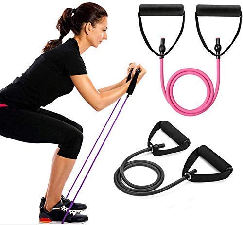 Jemei Single Resistance Tube Exercise Bands for Stretching, Workout, and Toning for Men, and Women (Multicolour) 1