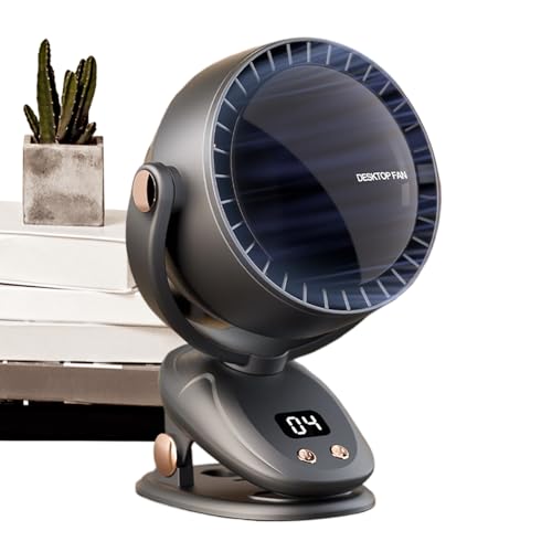 Genérico Ventilador De Escritorio,Ventilador Portátil Silencioso Con Pantalla Digital - Enfriador Silencioso Inalámbrico Para Escritorio Hogar Viajes Acampada Exteriores Cocina