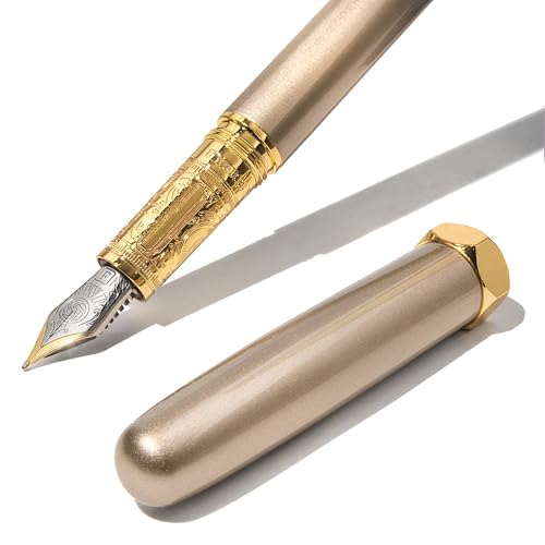 Image of Ferris Wheel Press, Bijou Fountain Pen, Captain Earl Greyson, Double Gold Plated, Sapphire Lacquer Finish, Two-Tone Steel Nib, Fine