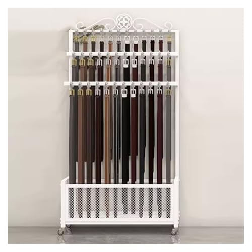 Soporte para ropa interior Expositor portátil para cinturones (30/36 cinturones) Montado en el suelo Percha para cinturones Corbatero para hombre Venta de ropa Estante multifuncional Para bufandas Cha