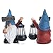 VESTCDF Solar Gnome Garden Decor Solar Garden Statue for Garden Decor Sculptures with Solar LED Lights Resin Figurine for Patio Porch Lawn Decorations (Blue)