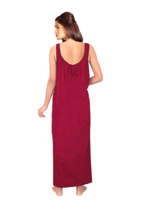 Image of Women's Sleeveless Maxi Night Dress, Spaghetti Strap Nighty, Comfortable Sleepwear Pack of 2