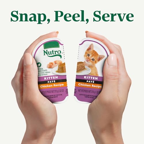 Nutro Perfect Portions Kitten Pate Wet Cat Food, Chicken, 2.6 oz, 24 ct | Real chicken #1 ingredient, DHA omega-3, brain & eye development, bone & joint support, 100% complete for kittens 2-12 months - image 4