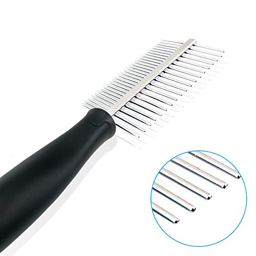 Dog Brushes for Grooming Double-Sided Flea Cat Dog Comb Stainless Steel for Removing Tangles, Hairballs and Grooming, Suitable for Dogs Cats Pet with Long Hair - Image 4