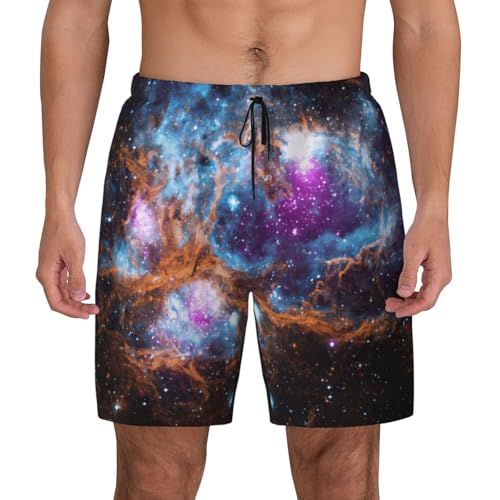 Maillot de bain homme univers espace short de plage doublure compression