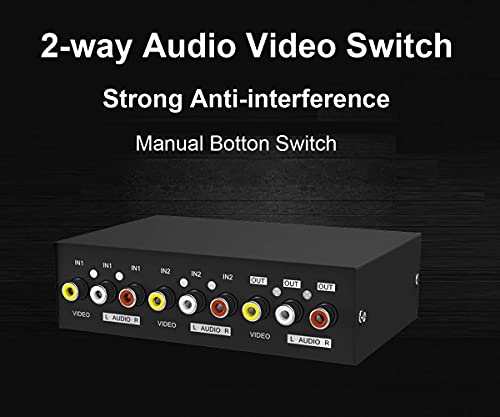 AV RCA Switch Box 2 in 1 out, MT-ViKI AV Switcher Composite Video L/R Audio Selector Box for DVD STB Game Consoles - Image 4