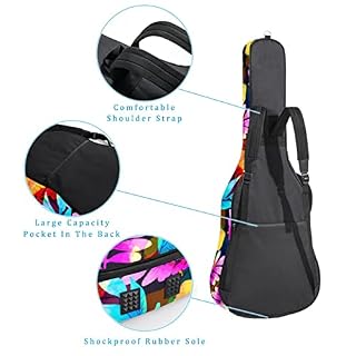 Sac à dos imperméable pour guitare acoustique – Motif épais et doux – Avec housse de guitare classique, Couleur 2, 42… - Les Beatles, Paul McCartney, John Lennon, RIngo Starr, George Harrison Sac à dos imperméable pour guitare acoustique - Motif épais et doux - Avec housse de guitare classique, Couleur 2, 42… – Image 3