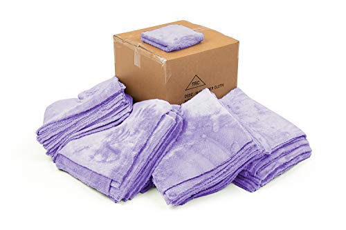 The Rag Company - Eagle Edgeless 350 - Professional Korean 70/30 Blend, Super Plush Microfiber Detailing Towels, Circular Knit Weave, 350gsm, 16in x 16in, Lavender (Wholesale Case of 160)
