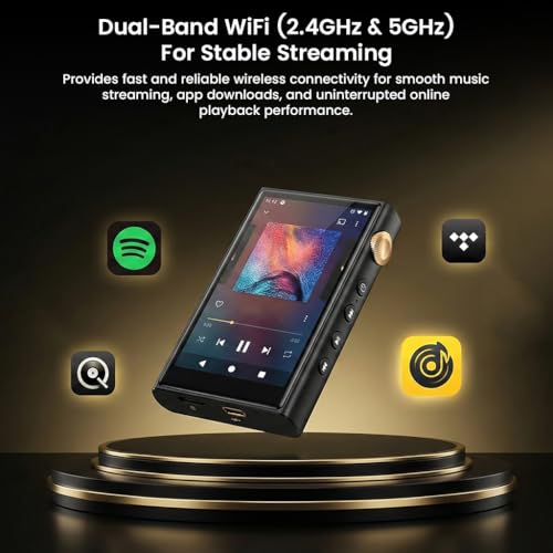 Image of AUDIOCULAR Nexus Portable Hi-Res DAP, Android Digital Audio Player, Dual ESS9018Q2M DAC, 3.5mm & 4.4mm Balanced 500mW, DSD512, Bluetooth 5.0 with LDAC, Mp3 Player (Black (32GB Memory))