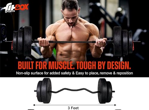 Image of FitBox Sports Adjustable 20kg Dumbbells & Home Gym Set - Weights with Curl Rod - Strength Training Equipment for Men & Women, Compact and Versatile