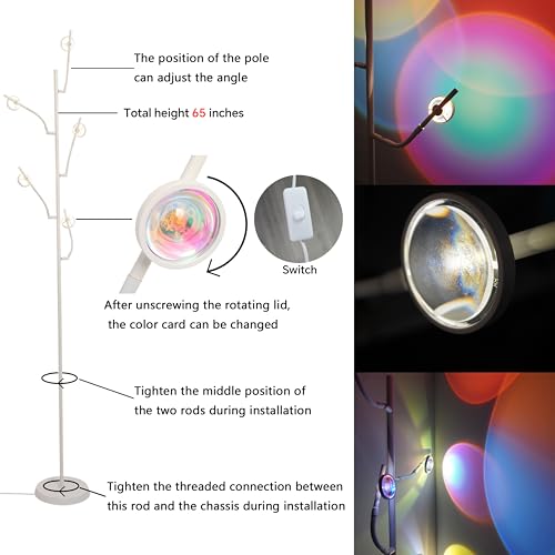 LOZNDA 5-Head Halo Sunset Lamp with Replaceable Color Filters — view 3