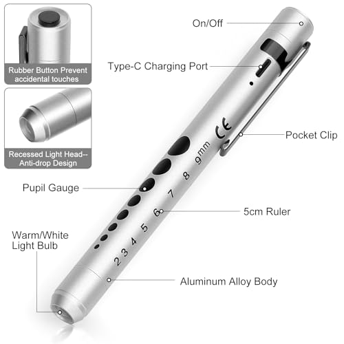 Image of Rechargeable Pen Light for Nurses and Doctor LED Penlight with USB Charging
