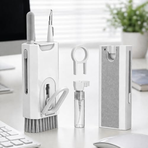 Kit Escova Limpeza Profissional Eletronica 8 em 1 Premium Teclado Fones Tela Smartphone Multifuncional Removedor Teclas