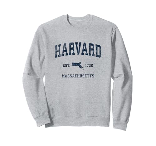 Harvard Massachusetts MA Vintage Sports Print Marine Sweatshirt
