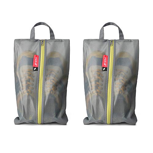 Image of pack all Shoe Bag for Travel, Water-Resistant Shoe Pouch for Gym, Odor-Resistant Soccer Cleats Bag for Sport (Grey, 2-Pack)