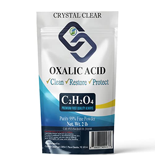 CrystalClearlab Chlorine Dioxide Oxalic Acid Powder - 99.6% Pure - Wood Bleach Industrial Grade Cleaner 2lb White (Bag of 1)