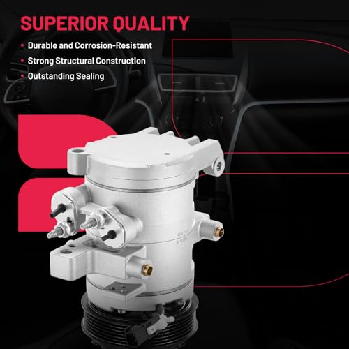 BDFHYK Air Conditioning A/C Compressor with Clutch compatible with Ford Mustang 5.0L 2011-2017, Mustang 5.2L 2015-2022, Replacement BR3Z19703B, FR3Z19703B, FR3Z19703E, FR3Z19703L, 167661, 168661