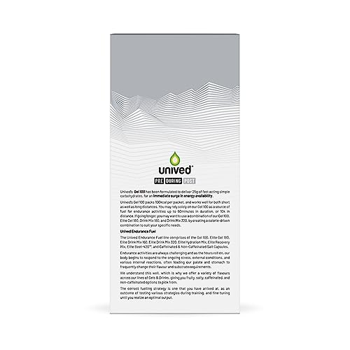 Image of Unived Gel 100 - Vegan Energy Gel for Endurance Athletes Runners & Cyclists - 100kcal - Salted Caramel - Pack of 6