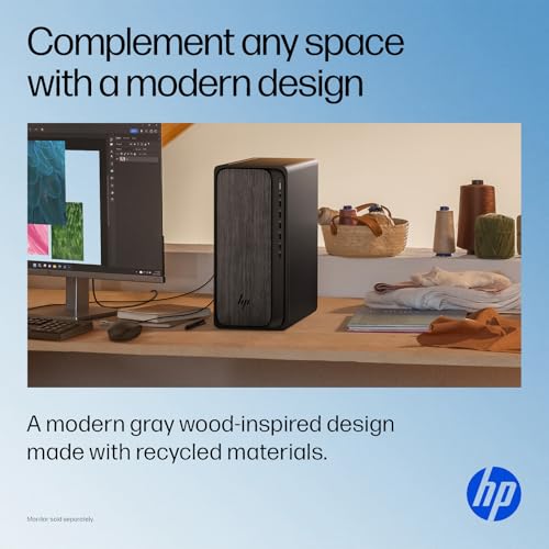 Image of HP OmniDesk Desktop Tower, AMD Ryzen 5 8500G, 16GB DDR5 RAM, 1TB PCIe SSD, AMD Radeon 740M Graphics, USB-C&A, HDMI, DisplayPort, Wi-Fi 6, Win11 Pro, Business & Home Office PC, Keyboard and Mouse