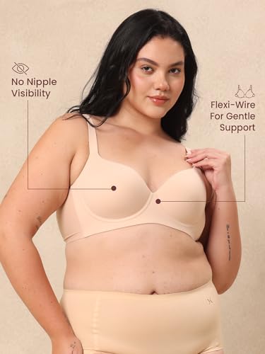 Image of Krvvy T-Shirt Bra for Women | Medium Coverage | Padded & Molded Cups for Flawless Silhouette | Seamless & Comfortable Fit | for Cup Sizes A, B, C