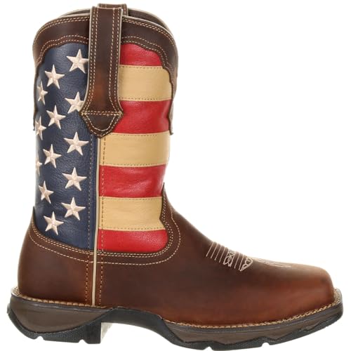 Durango womens Lady Rebel Western Boot, Brown/Union Flag, 8.5 US