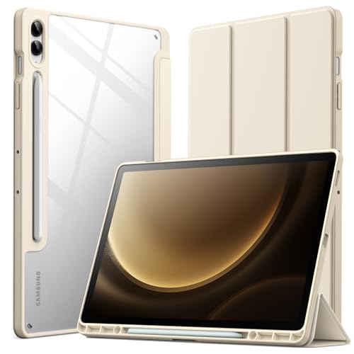 JETech Funda para Samsung Galaxy Tab S9 FE+ / S9 FE Plus 12,4 Pulgadas con S Pen Soporte, Clara...