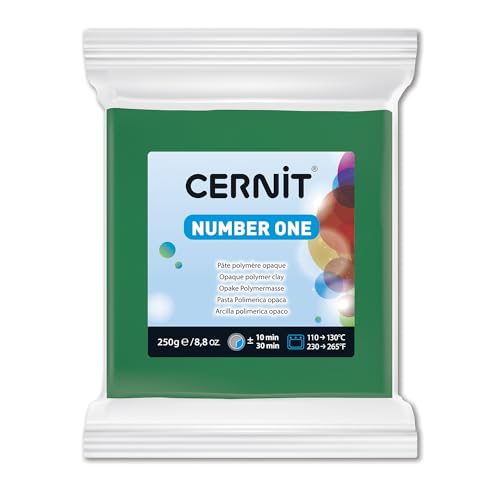 CERNIT CE0900250600C - Pâte polymère Number One 250g - Vert - Opaque
