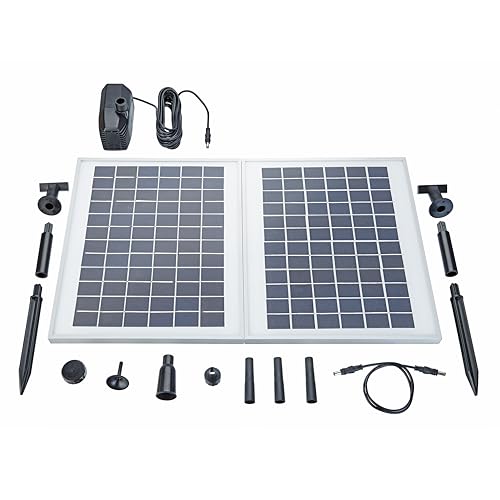 Pontec 43326 PondoSolar 1600, schwarz - Wasserspielset mit leistungsstarker Fontänenpumpe, Solarstromsystem, Solarwasserspielpumpe
