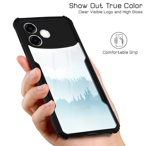 Image of Jkobi Hybrid Back Cover Case for Oppo F33 Pro 5G (Shockproof with Polycarbonate Clear Panel | Professional Black)