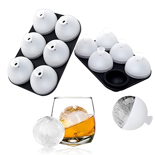 HONYAO® Eiswürfelform Kugel Silikon mit Deckel, Eiswürfel Eiswürfelbehälter Groß Quadratische Eisformen BPA Frei, Faltbar Auslaufsicher Eiswürfelform (Schwarz 8) Cover