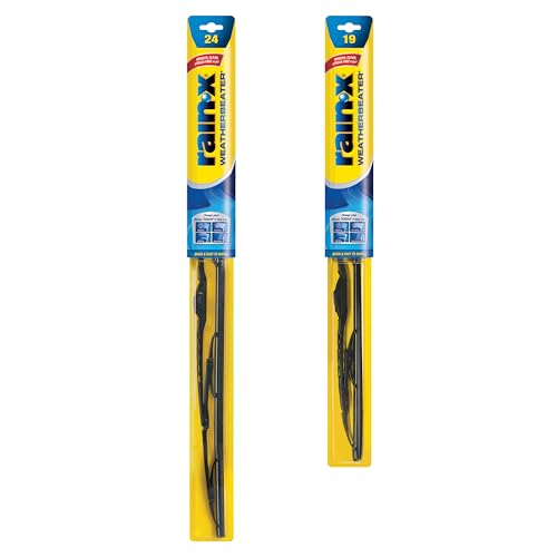 Rain-X 820144 WeatherBeater Wiper Blades, 24' and 19' Windshield Wipers (Pack Of 2), Automotive Replacement Windshield Wiper Blades That Meet Or Exceed OEM Quality And Durability Standards