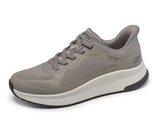 Skechers Homme Hands Free Slip-ins-Bobs Sport Squad Chaos 4 Basket, Taupe foncé, 44 EU