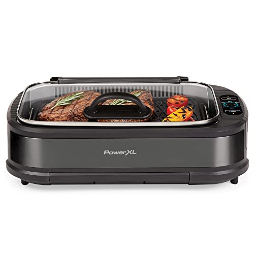 Power XL Smokeless Electric Indoor Removable Grill and Griddle Plates, Nonstick Cooking Surfaces, Glass Lid, 1500 Watt, 21X 15.4X 8.1, black Power XL Smokeless Electric Indoor Removable Grill and Griddle Plates, Nonstick Cooking Surfaces, Glass Lid, 1500 Watt, 21X 15.4X 8.1, black
