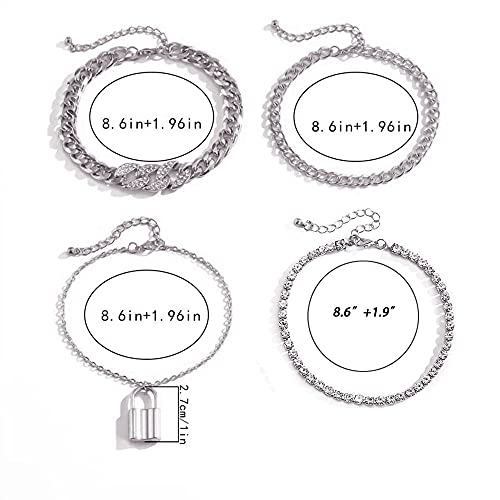 Image of yfstyle Butterfly Ankle Bracelet for Women Rhinestone Anklets Bulk Adjustable Layered Beach Ankle Bracelet Braided Chain Anklet Charm Ankle Bracelet Jewerly Gift