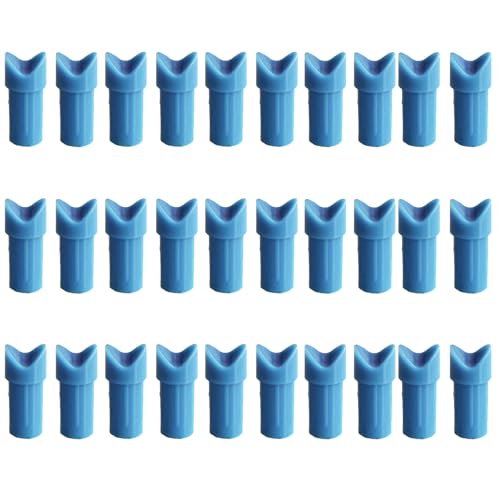 KURUGEILI 30pcs Achery Half Moon Arrow Nocks Plastic Crossbow Arrow Nocks Hunting Arrow Tails for I.D. 7.6mm/O.D. 8.8mm Crossbow Arrow Shaft